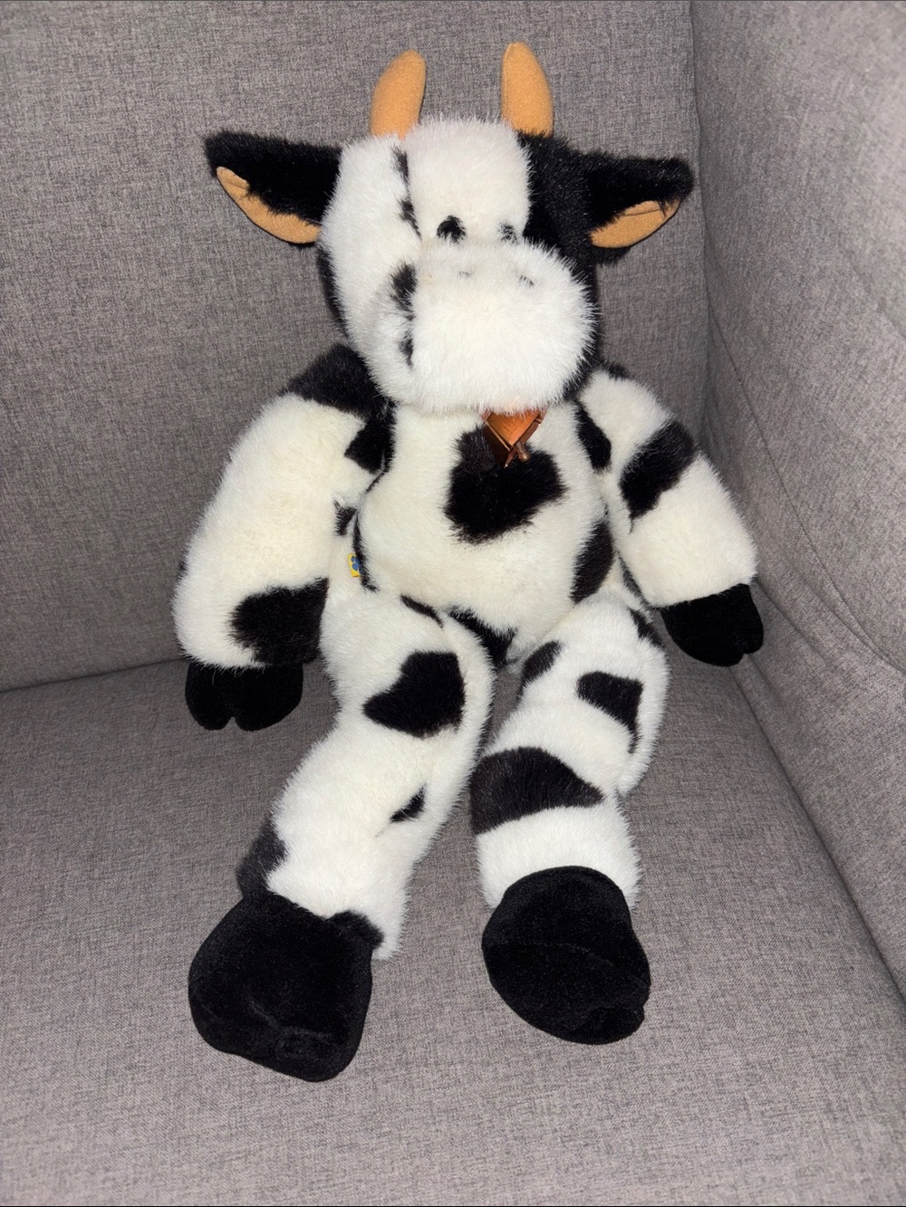 VINTAGE Build A Bear Workshop Original Floppy Cow Bell about 19" Stuffed Plush